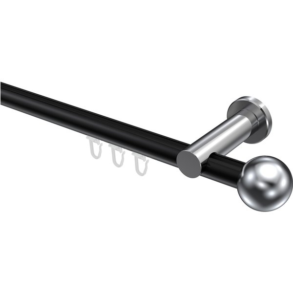 Innenlaufstangen Schwarz / Chrom, Aluminium / Metall 20 mm Ø Platon Luino