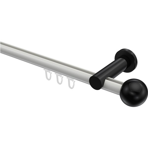 Innenlauf-Vorhangstangen Weiß / Schwarz, Aluminium / Metall 20 mm Ø Platon Luino