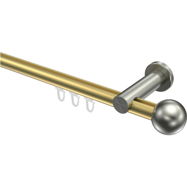 Innenlauf-Gardinenstange Messing-Optik / Edelstahl-Optik 20 mm Ø Platon Luino