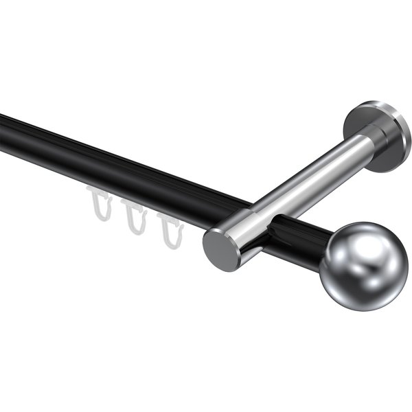 Innenlaufstange Schwarz / Chrom, Aluminium / Metall 20 mm Ø Prestige Luino