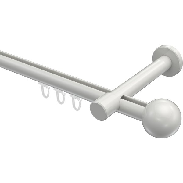 Innenlauf-Gardinenstange Weiß, Aluminium / Metall 20 mm Ø Prestige Luino