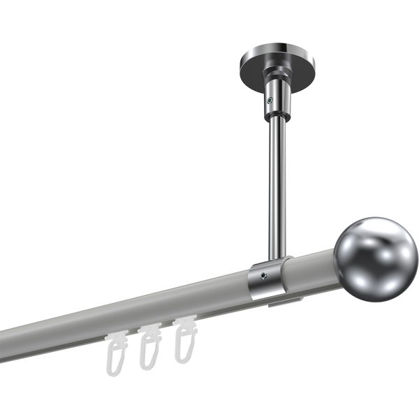 Innenlaufstange (Deckenanbringung) Weiß / Chrom, Aluminium / Metall 20 mm Ø Sonette Luino