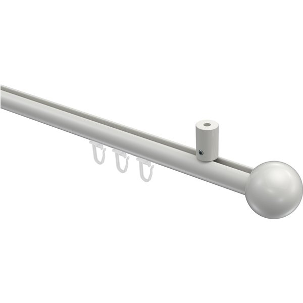 Innenlauf-Vorhangstange (Deckenanbringung) Weiß, Aluminium / Metall 20 mm Ø Sonius Luino