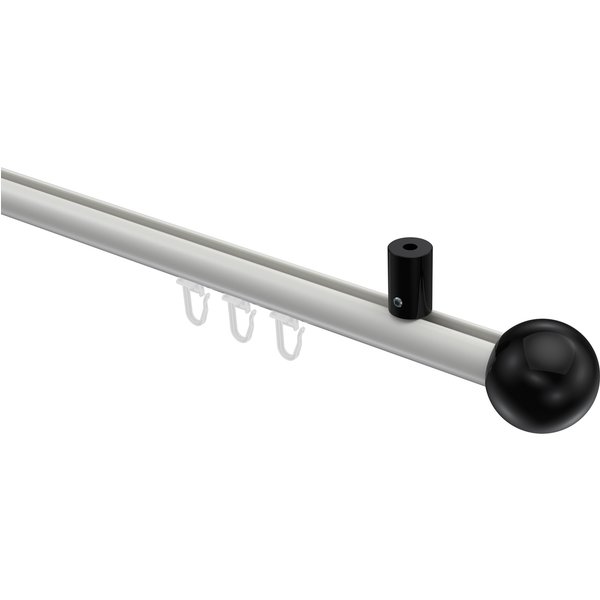 Innenlauf-Gardinenstange (Deckenmontage) Weiß / Schwarz, Aluminium / Metall 20 mm Ø Sonius Luino