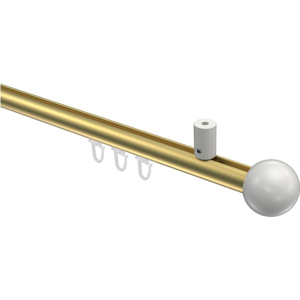 Innenlaufstange (Deckenbefestigung) Messing-Optik / Weiß, Aluminium / Metall 20 mm Ø Sonius Luino