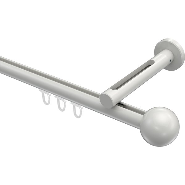 Innenlauf-Gardinenstange Weiß, Aluminium / Metall 20 mm Ø Siteno Luino