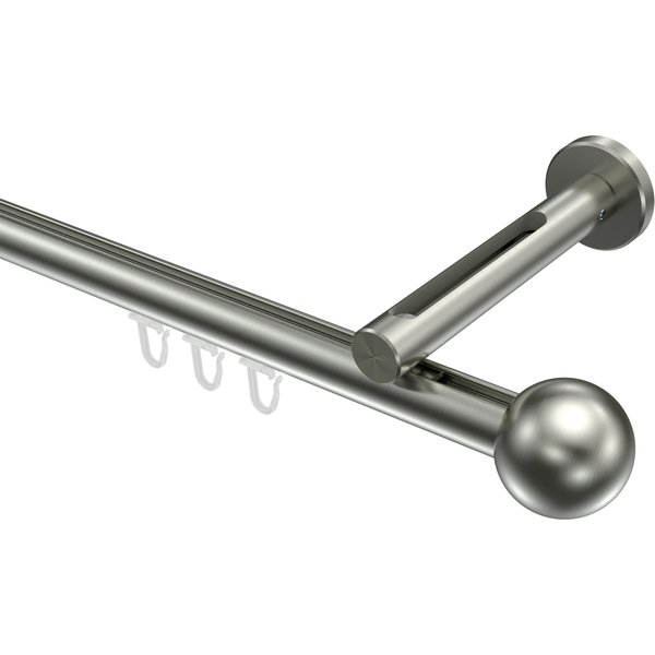 Innenlauf-Gardinenstange Edelstahl-Optik, Aluminium / Metall 20 mm Ø Siteno Luino