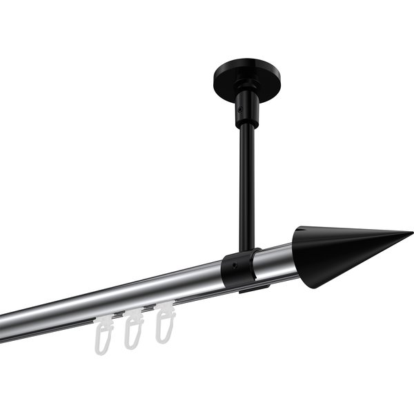 Innenlaufstange (Deckenanbringung) Chrom / Schwarz, Aluminium / Metall 20 mm Ø Sonette Savio