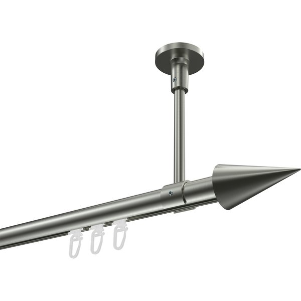 Innenlauf-Gardinenstange (Deckenmontage) Edelstahl-Optik, Aluminium / Metall 20 mm Ø Sonette Savio