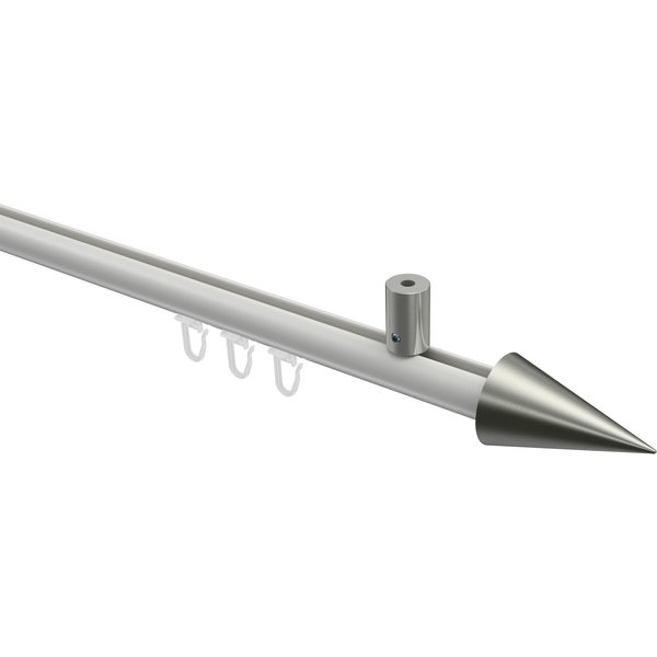 Gardinenstange mit Innenlauf (Deckenbefestigung) Weiß / Edelstahl-Optik, Aluminium / Metall 20 mm Ø Sonius Savio