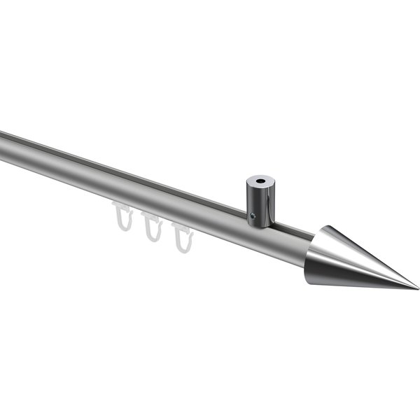 Innenlauf-Vorhangstange (Deckenmontage) Silbergrau / Chrom, Aluminium / Metall 20 mm Ø Sonius Savio