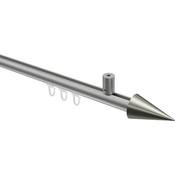 Gardinenstange mit Innenlauf (Deckenanbringung) Silbergrau / Edelstahl-Optik, Aluminium / Metall 20 mm Ø Sonius Savio