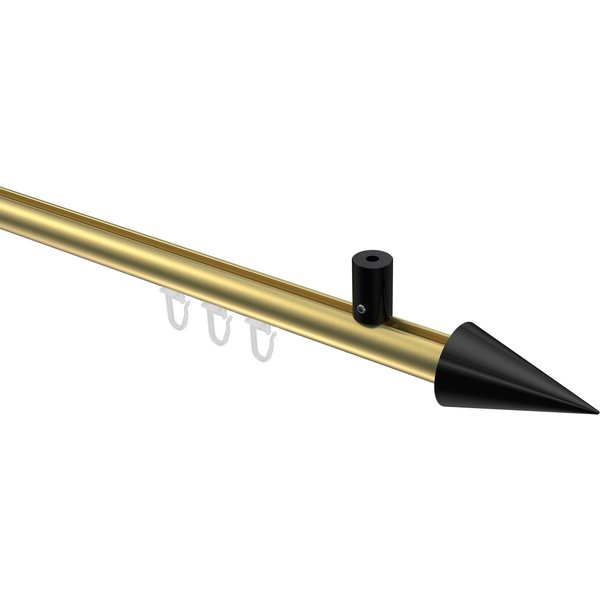 Innenlauf-Gardinenstange (Deckenanbringung) Messing-Optik / Schwarz, Aluminium / Metall 20 mm Ø Sonius Savio