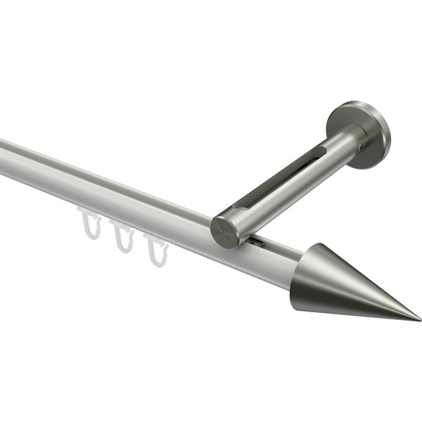 Vorhangstange mit Innenlauf Weiß / Edelstahl-Optik, Aluminium / Metall 20 mm Ø Siteno Savio