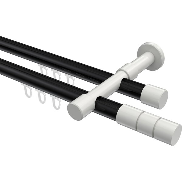Innenlaufstange Schwarz / Weiß, Metall 20 mm Ø Prestige Elanto, 2-läufig
