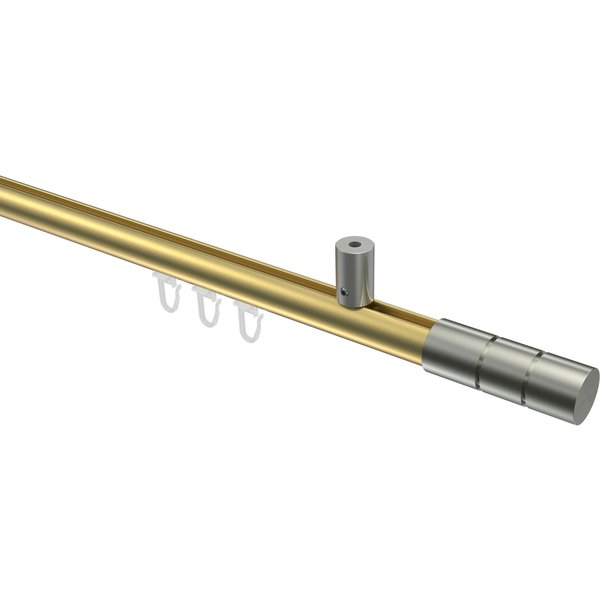 Gardinenstange mit Innenlauf (Deckenmontage) Messing-Optik / Edelstahl-Optik, Aluminium / Metall 20 mm Ø Sonius Elanto