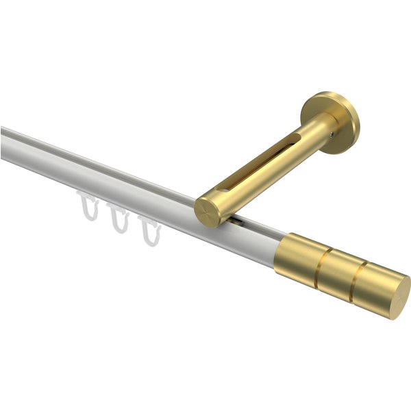 Innenlauf-Vorhangstange Weiß / Messing-Optik, Aluminium / Metall 20 mm Ø Siteno Elanto