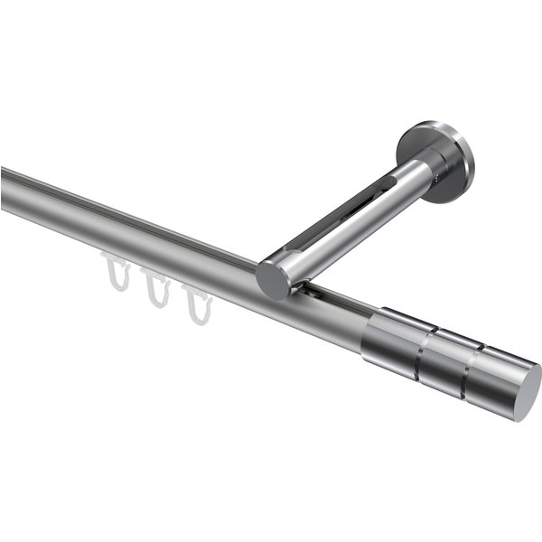 Innenlauf-Gardinenstange Silbergrau / Chrom, Aluminium / Metall 20 mm Ø Siteno Elanto