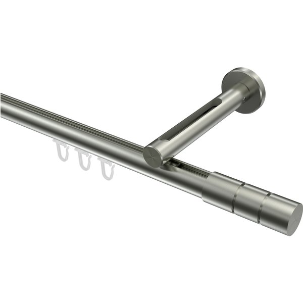 Innenlauf-Gardinenstange Edelstahl-Optik, Aluminium / Metall 20 mm Ø Siteno Elanto