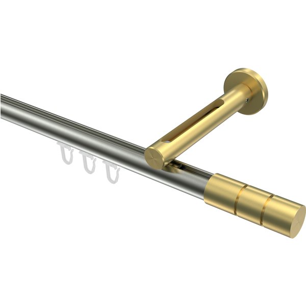 Vorhangstange mit Innenlauf Edelstahl-Optik / Messing-Optik, Aluminium / Metall 20 mm Ø Siteno Elanto