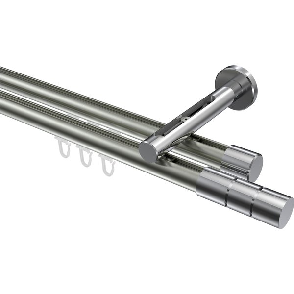 Innenlaufstange Edelstahl-Optik / Chrom, Aluminium / Metall 20 mm Ø Siteno Elanto, doppelläufig