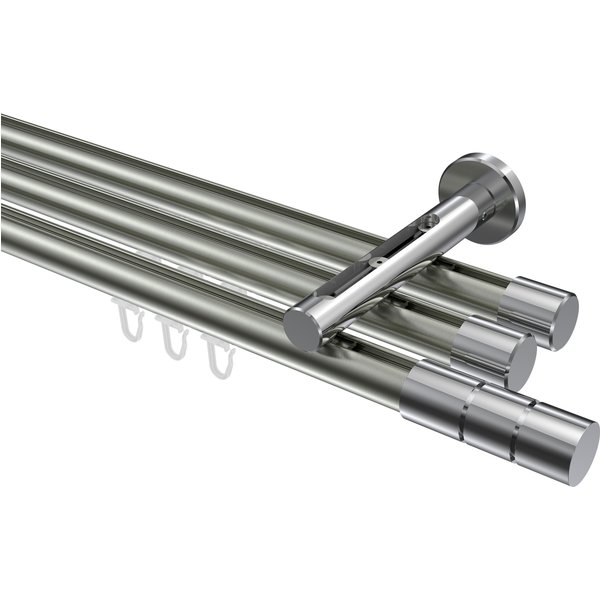 Innenlaufstange Edelstahl-Optik / Chrom, Aluminium / Metall 20 mm Ø Siteno Elanto, 3-läufig
