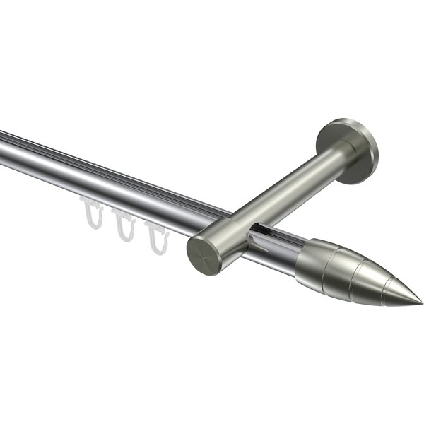 Innenlauf-Vorhangstange Chrom / Edelstahl-Optik, Aluminium / Metall 20 mm Ø Prestige Samanto