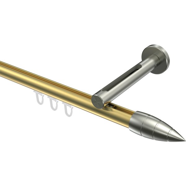 Vorhangstange mit Innenlauf Messing-Optik / Edelstahl-Opti, Aluminium / Metall 20 mm Ø Siteno Samanto