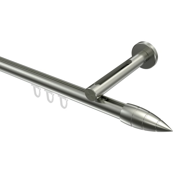Innenlauf-Gardinenstange Edelstahl-Optik, Aluminium / Metall 20 mm Ø Siteno Samanto