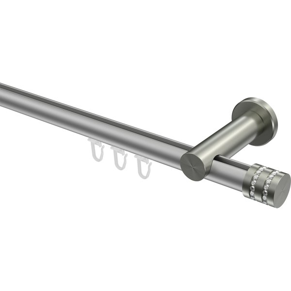 Innenlauf-Vorhangstange Silbergrau / Edelstahl-Optik, Aluminium / Metall 20 mm Ø Platon Estana