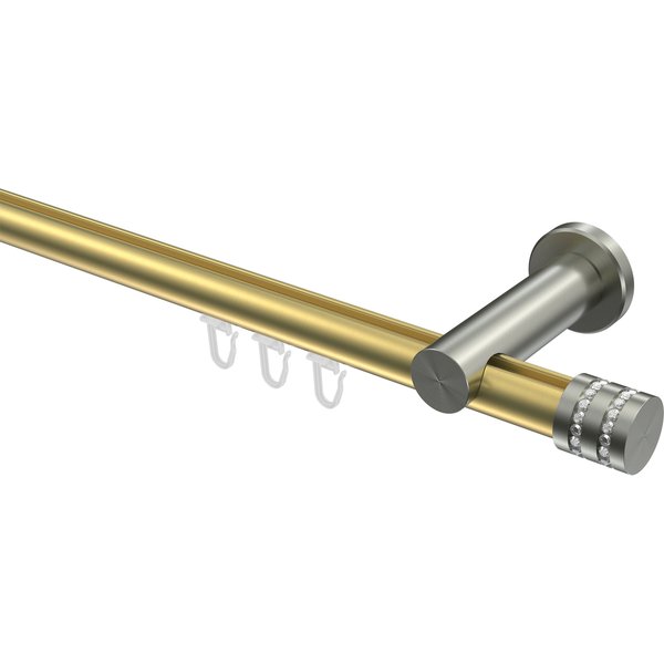 Innenlauf-Gardinenstangen Messing-Optik / Edelstahl-Optik 20 mm Ø Platon Estana