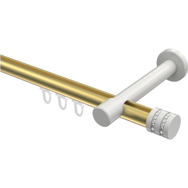 Innenlauf-Vorhangstange Messing-Optik / Weiß, Aluminium / Metall 20 mm Ø Prestige Estana