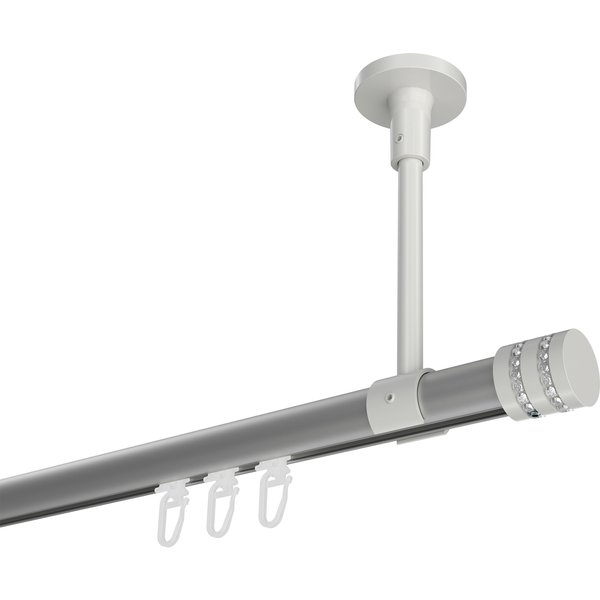 Innenlaufstange (Deckenanbringung) Silbergrau / Weiß, Aluminium / Metall 20 mm Ø Sonette Estana