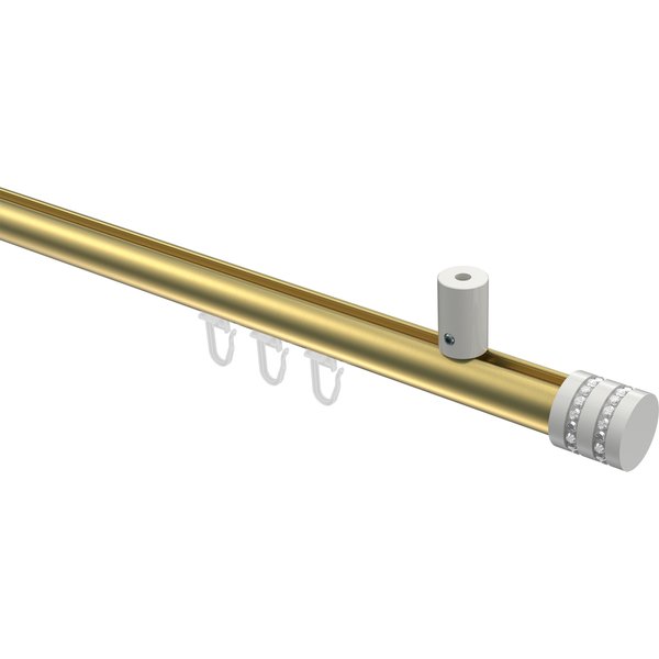 Gardinenstange mit Innenlauf (Deckenanbringung) Messing-Optik / Weiß, Aluminium / Metall 20 mm Ø Sonius Estana