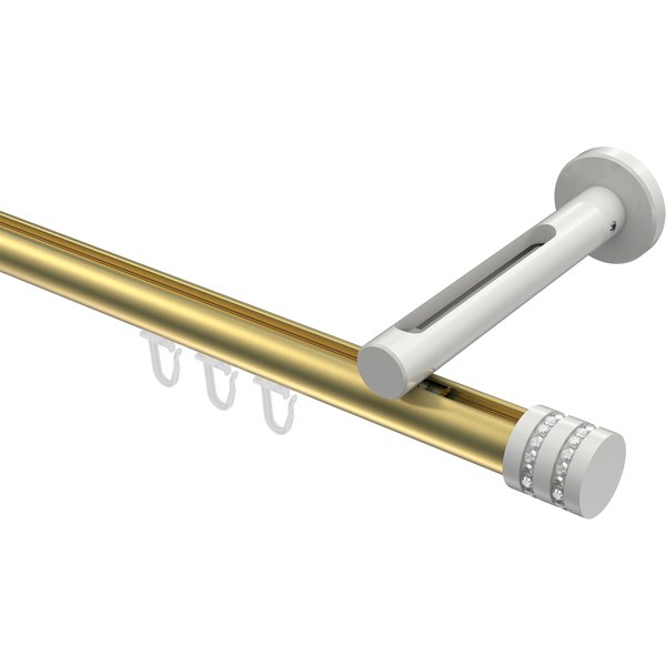 Vorhangstange mit Innenlauf Messing-Optik / Weiß, Aluminium / Metall 20 mm Ø Siteno Estana
