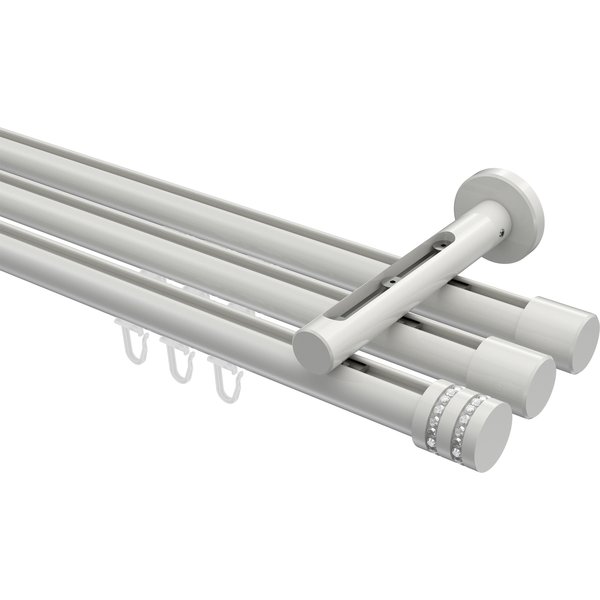Gardinenstange mit Innenlauf Weiß, Aluminium / Metall 20 mm Ø Siteno Estana, 3-läufig