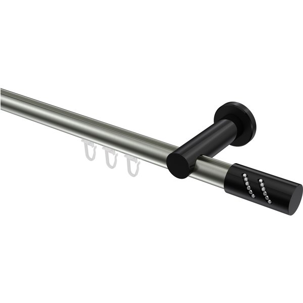 Innenlaufstangen Edelstahl-Optik / Schwarz, Aluminium / Metall 20 mm Ø Platon Zoena