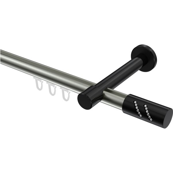 Innenlaufstange Edelstahl-Optik / Schwarz, Aluminium / Metall 20 mm Ø Prestige Zoena