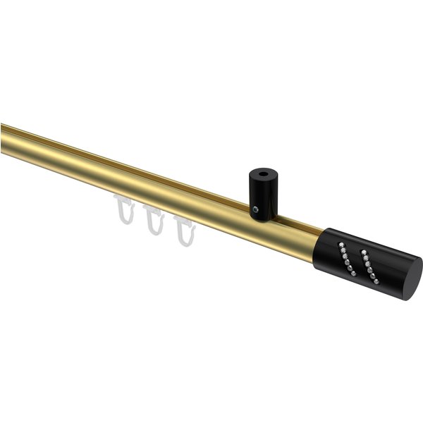 Vorhangstange mit Innenlauf (Deckenmontage) Messing-Optik / Schwarz, Aluminium / Metall 20 mm Ø Sonius Zoena