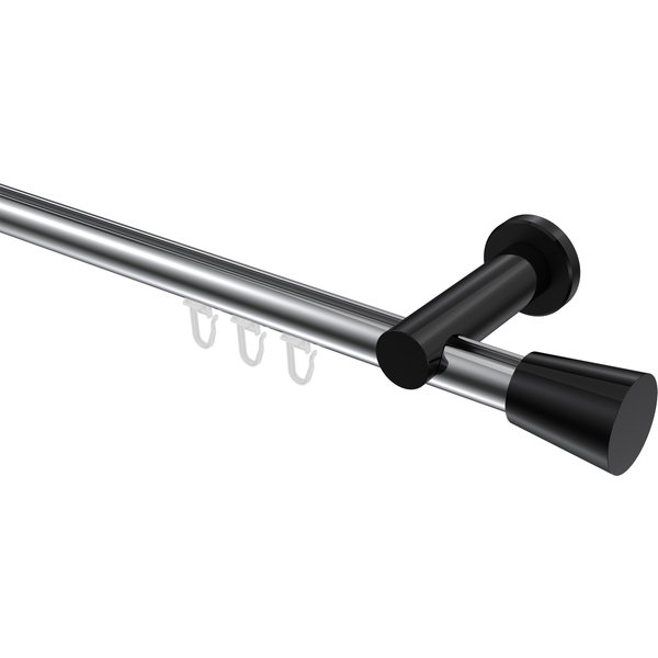 Innenlauf-Vorhangstangen Chrom / Schwarz, Aluminium / Metall 20 mm Ø Platon Sitra