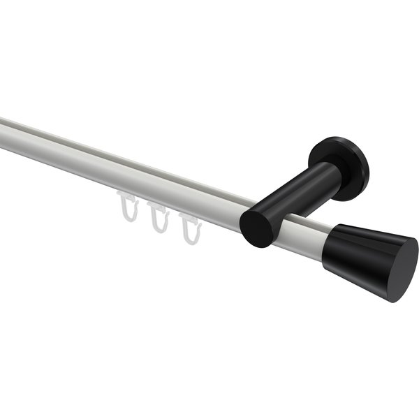 Innenlauf-Vorhangstange Weiß / Schwarz, Aluminium / Metall 20 mm Ø Platon Sitra