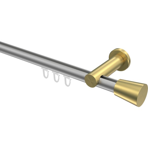 Innenlaufstange Silbergrau / Messing-Optik, Aluminium / Metall 20 mm Ø Platon Sitra
