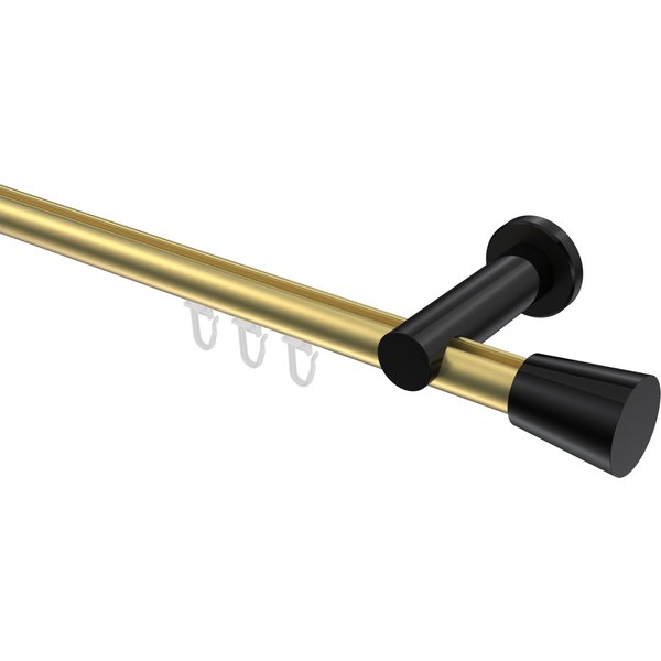 Innenlauf-Gardinenstange Messing-Optik / Schwarz, Aluminium / Metall 20 mm Ø Platon Sitra