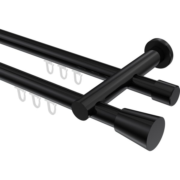 Innenlaufstangen Schwarz, Metall 20 mm Ø Platon Sitra, zweiläufig