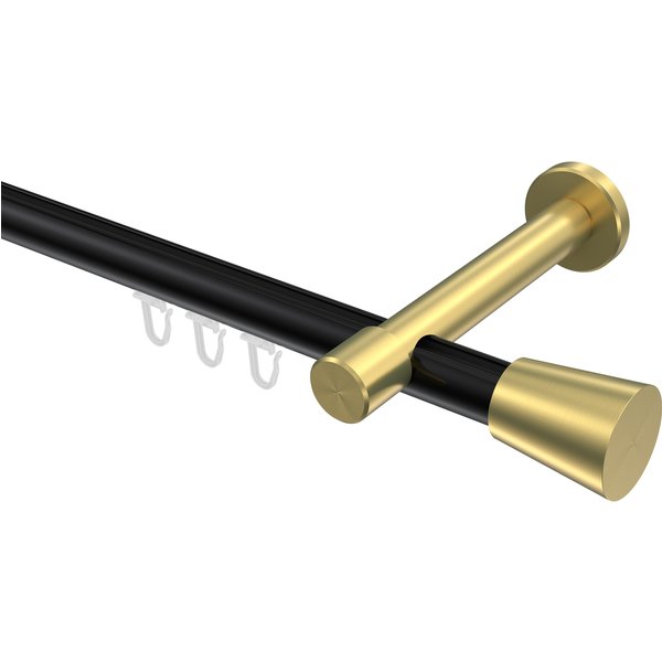 Innenlauf-Vorhangstange Schwarz / Messing-Optik, Aluminium / Metall 20 mm Ø Prestige Sitra