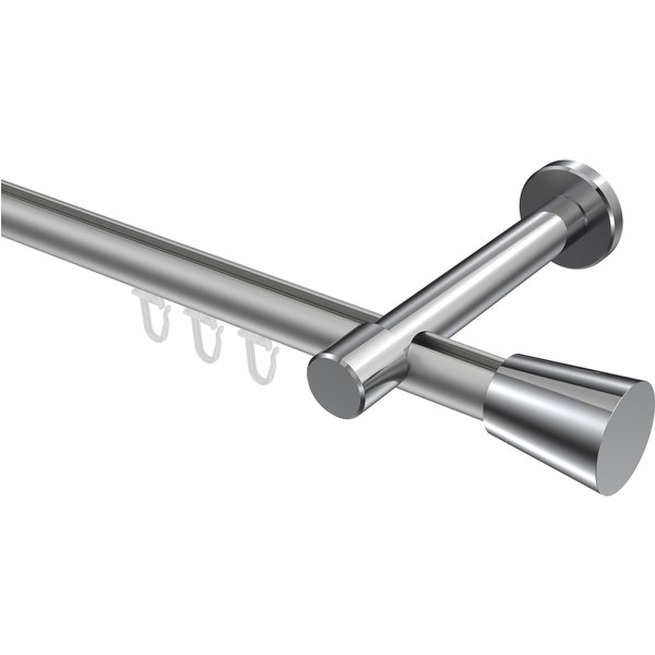 Vorhangstange mit Innenlauf Silbergrau / Chrom, Aluminium / Metall 20 mm Ø Prestige Sitra