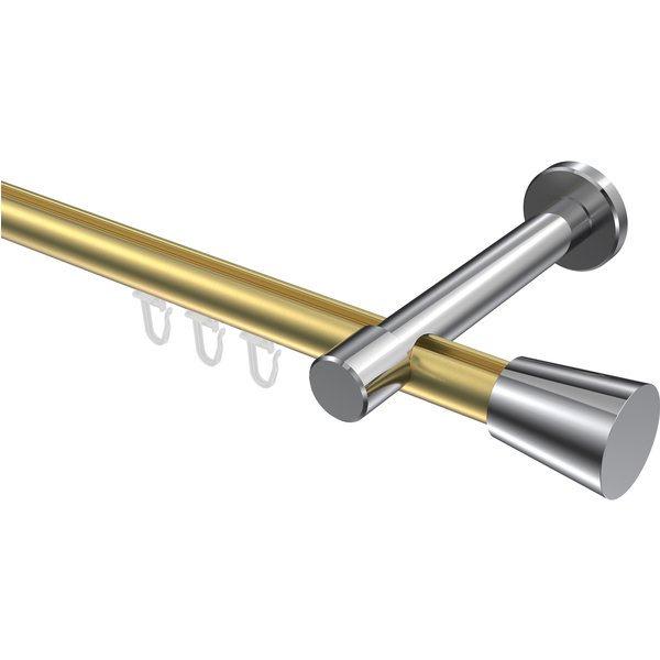 Innenlauf-Vorhangstange Messing-Optik / Chrom, Aluminium / Metall 20 mm Ø Prestige Sitra