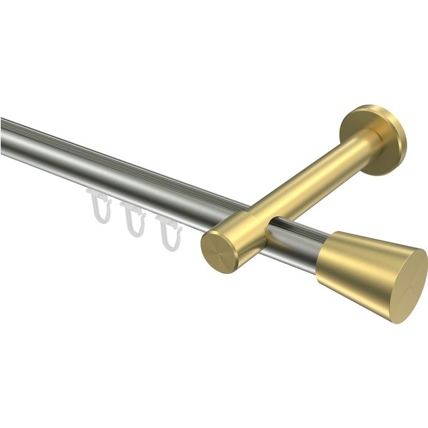 Gardinenstangen mit Innenlauf Edelstahl-Optik / Messing-Optik 20 mm Ø Prestige Sitra