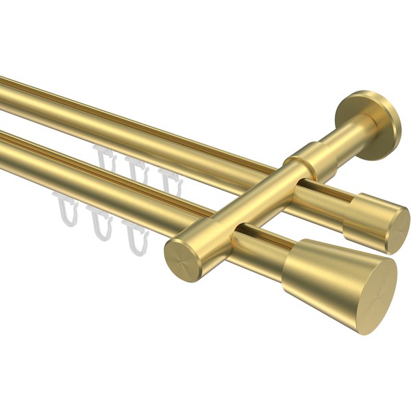 Gardinenstangen mit Innenlauf Messing-Optik 20 mm Ø Prestige Sitra, 2-läufig