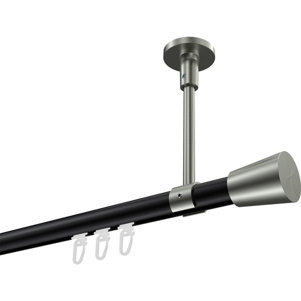 Innenlaufstange (Deckenanbringung) Schwarz / Edelstahl-Optik, Aluminium / Metall 20 mm Ø Sonette Sitra